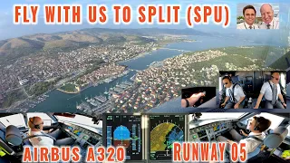 Split, Croatia (SPU) | Beautiful Airbus approach and landing RWY 05 | Cockpit, Pilots + Instruments