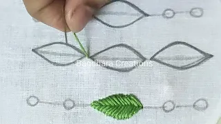 5 amazing leaves filling stitching tutorial for beginners/basic stitch embroidery/Bagdhara Creations