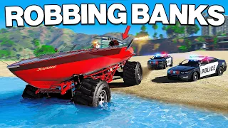 Running from Cops with Custom Boat Truck.. GTA 5 RP