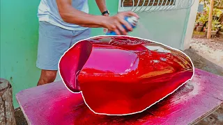 WATCH THIS 👁️I TRY TO SPRAY CANDY RED PAINT 😧