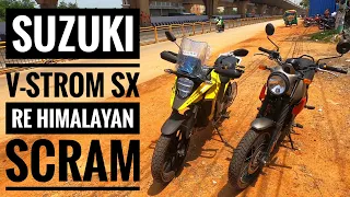 SUZUKI V-STROM SX vs RE HIMALAYAN SCRAM 411 || WHICH ONE SHOULD YOU BUY ?