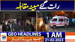 Geo News Headlines 1 AM - Alleged late night encounter - Karachi Updates | 21st Feb 2023