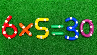 Clay Cracking ASMR video | How to clay cracking Rainbow Multiplication Numbers 무지개 숫자 곱하기 점토부수기