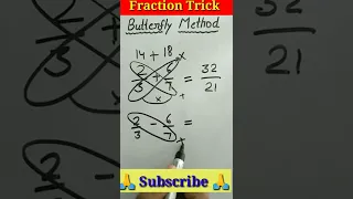 🦋Butterfly Method 🦋for Fraction |fraction addition trick|fraction #shorts #maths #shortvideo #viral