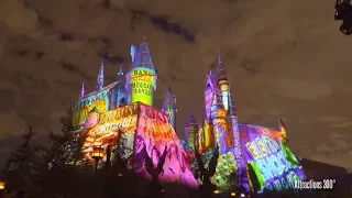 [4K] Christmas at Hogwarts Castle - A  New Projection Show at Universal Studios