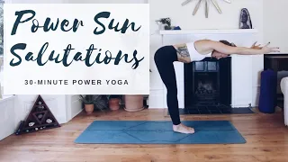 POWER SUN SALUTATIONS | Dynamic 30-Min Yoga | CAT MEFFAN