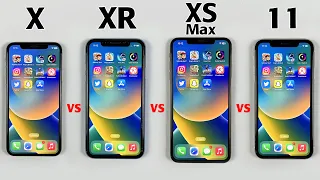 iPhone X vs XR vs XS Max vs iPhone 11 SPEED TEST 2022 🔥| Which is The Fastest ?