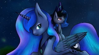 Mlp speedpaint: Adult Luna and her daugther