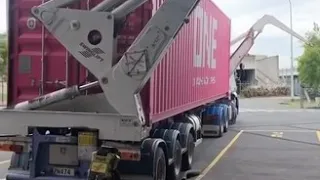 How to Unload 40 foot Container by Side loader