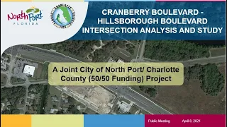 Cranberry/Hillsborough Intersection - 2nd Public Information Meeting