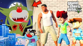 GTA5: Evil Jack Kidnapped Oggy,Suneo,Shizuka,Franklin And Play Buggy Ramp With Gian,Kicko & Nobita.