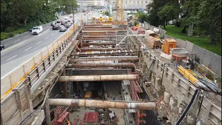Bahnprojekt Stuttgart-Ulm - Stadtbahntunnel-Baustelle im August 2021