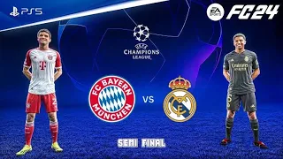 (PS5) EA FC 24 | BAYERN MUNICH VS REAL MADRID | UEFA CHAMPIONS LEAGUE | SEMI FINAL LEG-1 |4K 60 HDR