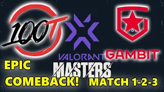 100 THIEVES vs GAMBIT ESPORTS - EPIC COMEBACK! - VALORANT MASTERS BERLIN - MATCH 1-2-3 - 2021.09.12