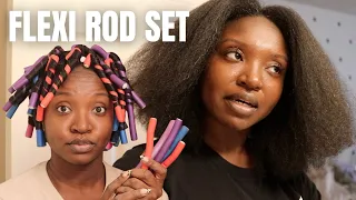 Flexi Rod on Blown Out Hair | Natural Hair