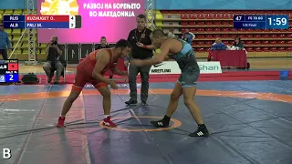 1/8 FS - 78 kg: O. KUZHUGET (RUS) v. M. PALI (ALB)