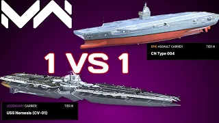 USS Nemesis (CV-01) Vs CN Type 004 || Carrier Battle || Modern Warships