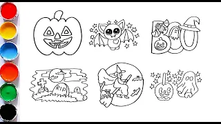 HAPPY HALLOWEEN 🎃🧡 How to Draw Halloween Characters for Kids 🎃 Halloween Coloring Pages for Kids p.1