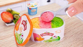 Easy Miniature Fruit Rainbow Ice Cream Box Tutorial - Homemade Turkey Hill Ice Cream | Mini Bakery