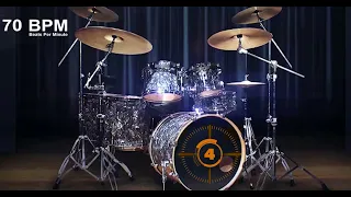 70 BPM - Simple Straight Beat - Drum Track - Practice With Me