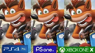 Crash Team Racing Nitro-Fueled - PS4 Pro vs PS1 vs Xbox One X Comparison, Frame Rate Test And More!