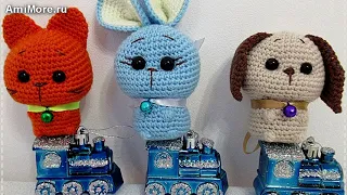Амигуруми: схема Котик, собачка и зайчик. Игрушки вязаные крючком - Free crochet patterns.
