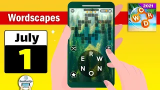 Wordscapes July 1 2021 Daily Puzzle Walkthrough