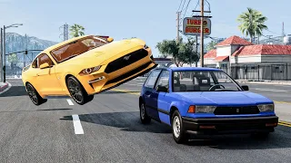 High Speed Traffic Car Crashes #146 - BeamNG Drive | CrashBoomPunk