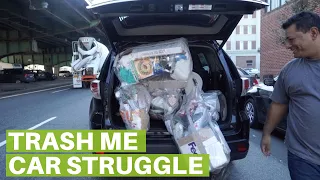 "Trash Man" Struggles to Fit in Car Wearing 30 Days of Garbage | Trash Me