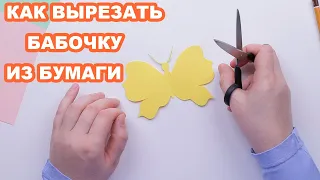 Как вырезать бабочку из цветной бумаги.