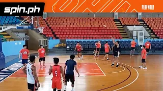 Northport guards take part in shooting drill in Batangas practice