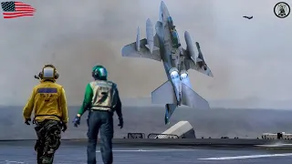 US AV-8B Harrier II Pilot Showing the Insane Jump on Aircraft Carrier In Red Sea