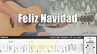 Feliz Navidad - José Feliciano | Fingerstyle Guitar | TAB + Chords + Lyrics