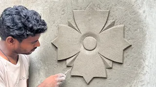 Amazing Wall Flower Design - Simple Flower Design - Cement Sand And Plastering Wall Design