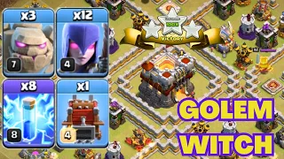 TH11 Zap Golem Witch Attack Strategy in clash of clans