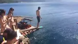 Cliff-diving at Ariel's Point (1st jump)