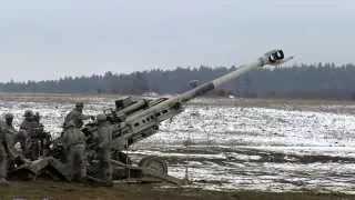 2nd Cavalry Mass Fire Mission with M777 Howitzers