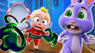 Monster In The Toilet Song 👻 | Mommy, I'm  So Scared 😿💔 | NEW Best Funny Nursery Rhymes for Babies