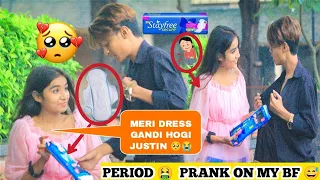 Period Prank On Boyfriend || Cute Reaction 😍 || Justin Romio