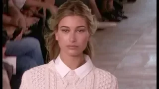 Hailey Baldwin, Sara Sampaio and fellow models on the runway of Tory Burch