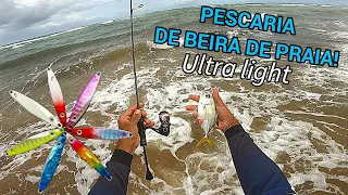 PÉ NA AREIA COM ULTRALIGHT E MICRO JIG (SURF-FISHING)