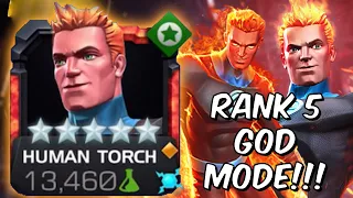 5 Star Rank 5 Human Torch Rank Up & Gameplay! - Mystic Slayer God Mode - Marvel Contest of Champions