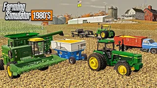 1980'S IOWA CORN HARVEST! (JD 8820, 4955, 4440 & GRAIN TRUCK) | FARMING SIMULATOR 2019