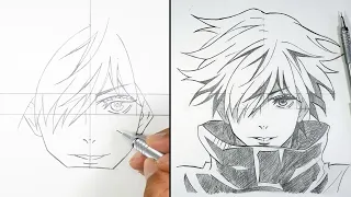 How to Draw Gojo Satoru Easy Tutorial | Anime Drawing