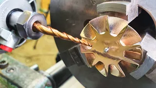 The bronze impeller is made on a lathe.