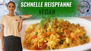 Schnelles Rezept VEGAN: Reispfanne mit Gemüse | Einfache Zubereitung