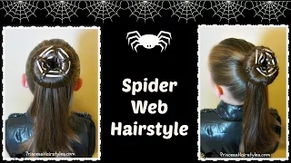 Spider Web Bun Hairstyle For Halloween