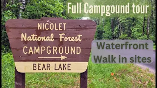 Tour waterfront campsites at Bear Lake Campground in the Chequamegon-Nicolet National Forest,