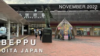 [4K]Walking around Beppu station in Oita Japan, November 2022