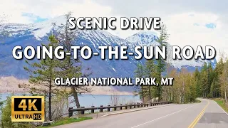 Driving Glacier National Park, Montana, USA. Going-To-The-Sun-Road: Apgar - Lake McDonald Lodge | 4k